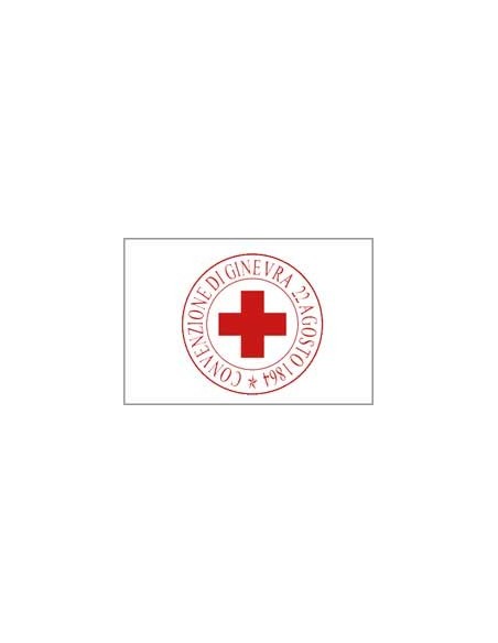 BANDIERA CROCE ROSSA CONVENZIONE GINEVRA CM 100X150