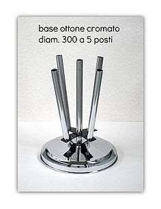 BASE IN OTTONE CROMO 5 POSTI LUX