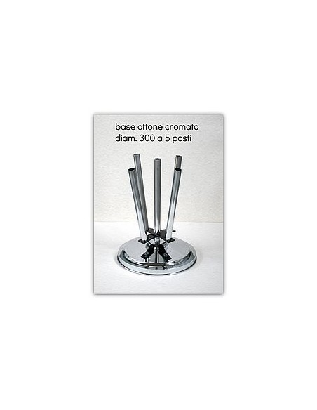 BASE IN OTTONE CROMO 5 POSTI LUX