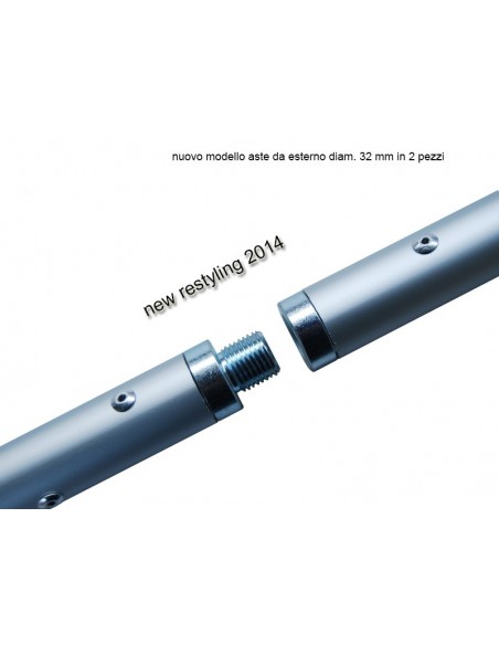 ASTA ALLUMINIO ANODIZZATO CM 300 DIAM 32 MM IN 2 PEZZI