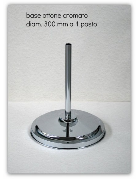 BASE IN OTTONE CROMO 1 POSTO LUX PER GONFALONE