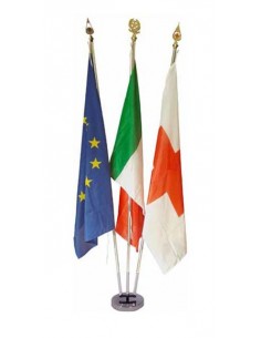 KIT INTERNO 3 POSTI COMPLETO DI BANDIERE ITALIA-UE-CR