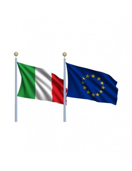 SET 2 BANDIERE ITALIA-EUROPA CM 200X300 IN POLIESTERE NAUTICO