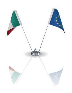 BASETTA DA TAVOLO A 2 POSTI COMPLETO DI BANDIERINE ITALIA-EUROPA